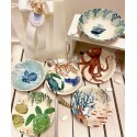 Ciotola ceramica decorata con 6 disegni marini confezionata