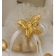 Spilla Farfalla porcellana con sacchetto tondo vuoto organza e glitter oro