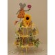 Alzata cartoncino completa di 24 coni Topolino&Topolina confezionati con confetti e mimose